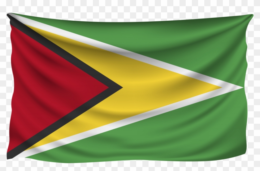 Guyana Wrinkled Flag - Guyana Flag Psd Clipart