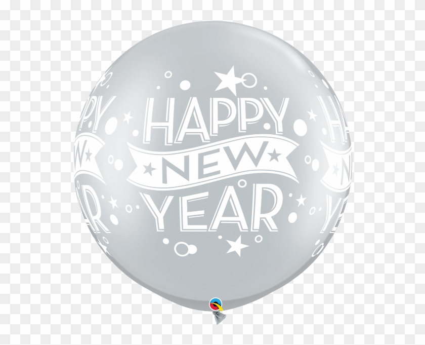 New Year Confetti Silver 30" Latex Balloons - Qualatex Clipart
