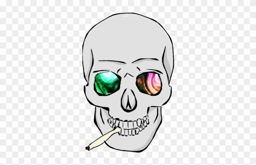 Calavera Sticker - Calavera Con Cigarro Png Clipart #6036145
