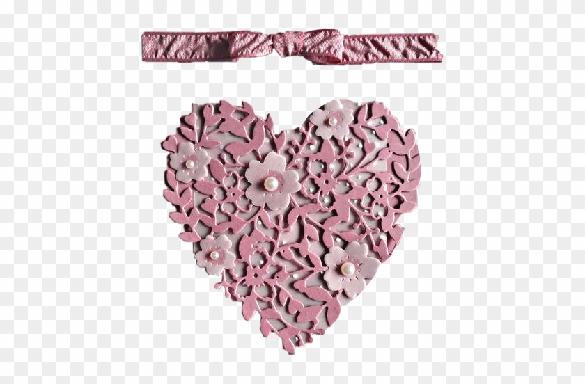 #heart #bow #pink #lace #pearls #pretty #freetoedit - Artificial Flower Clipart #6036178