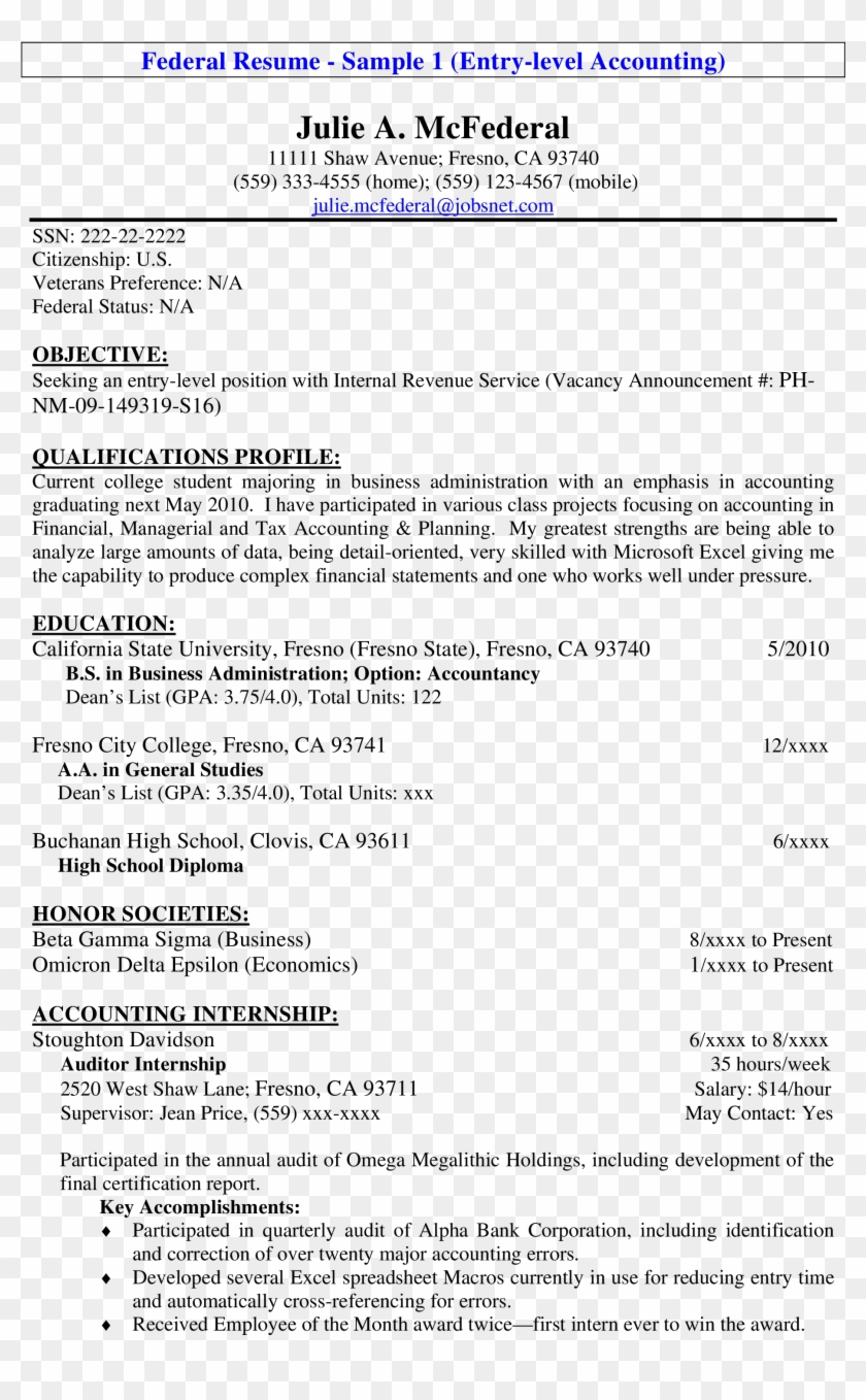 Free Entry Level Tax Accountant Resume Templates At - Beginner Entry Level Resume Sample Clipart
