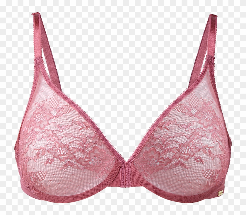 Glossies Lace Sheer Bra Whisper Pink Product Front - Bra Clipart #6036477