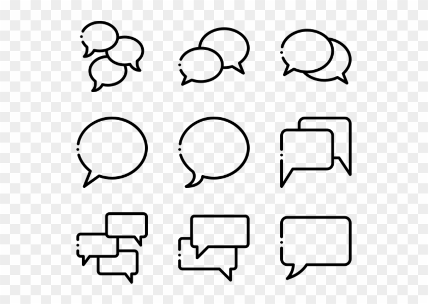 Speech Bubbles - Thin Icons Clipart