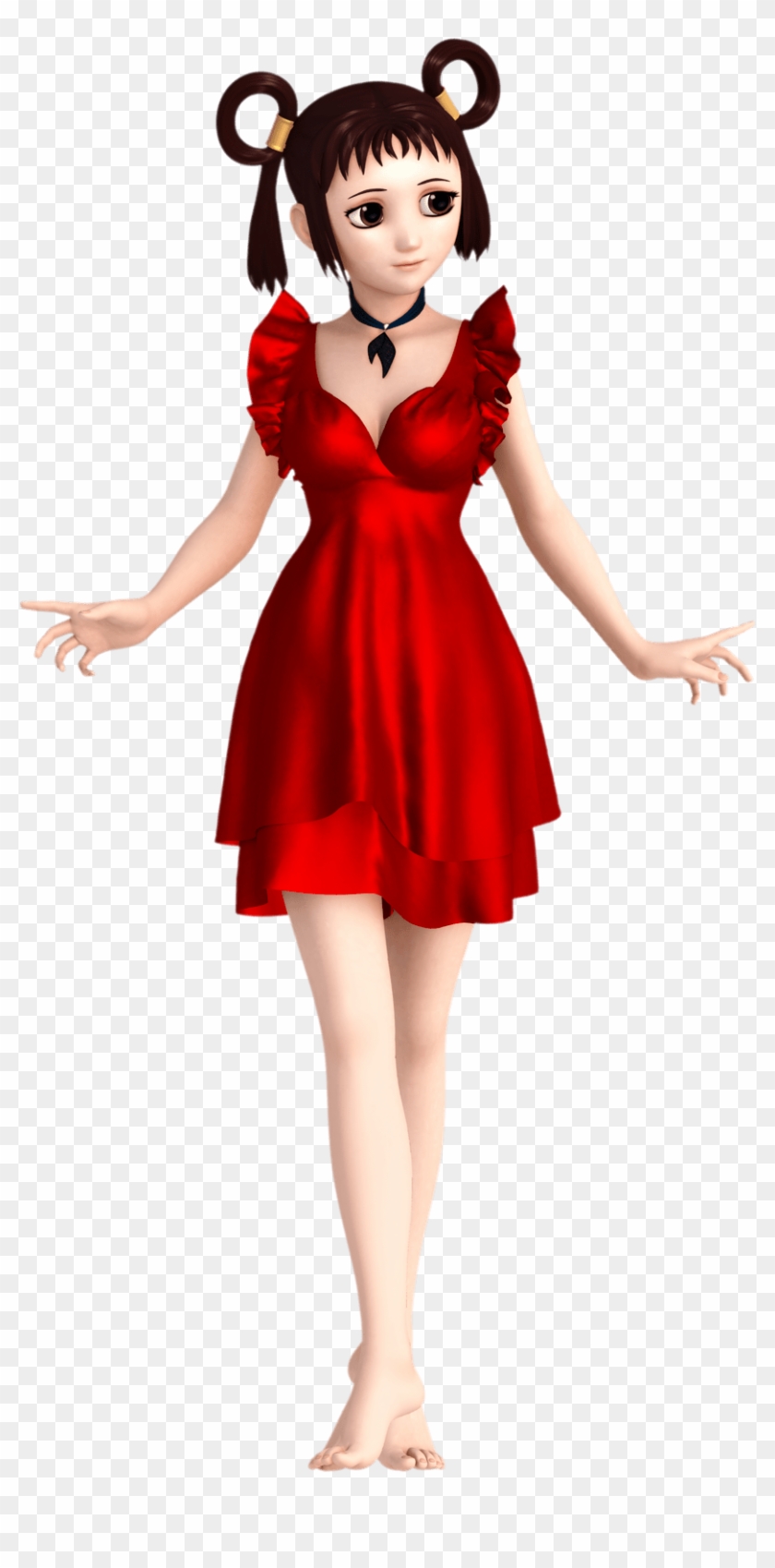 A Cute Anime Character In A Red Dress - Doll Clipart #6037455