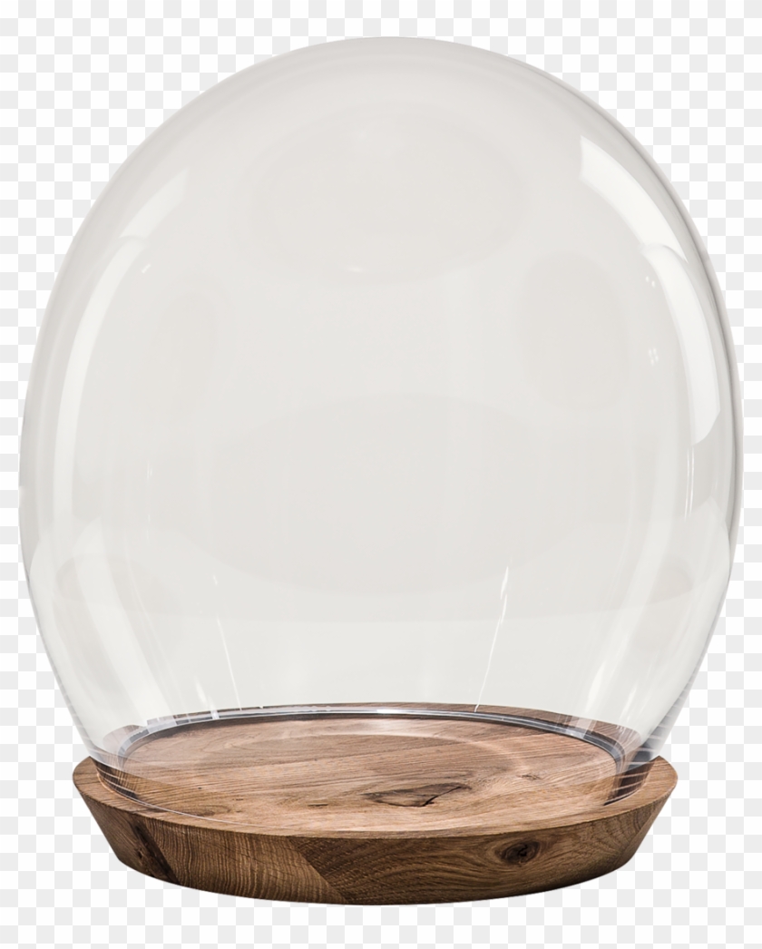 Glass Dome Hand Blown On Wood Base 23 Cm - Dinghy Clipart