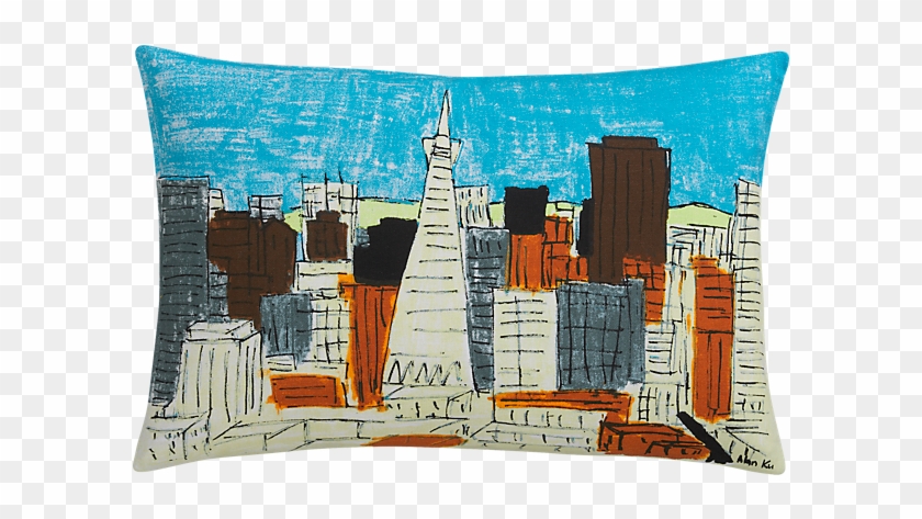 San Francisco Downtown Pillow With Feather-down Insert - Cushion Clipart