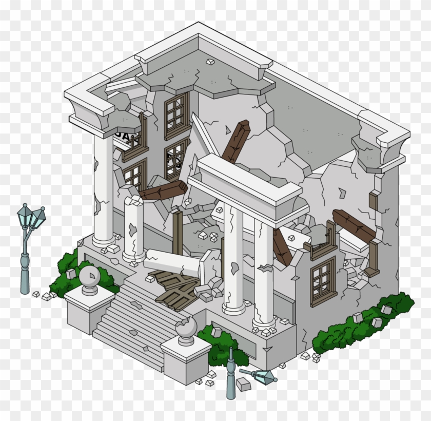 Building Cityhall Destroyed - Destroyed Building Clipart - Png Download
