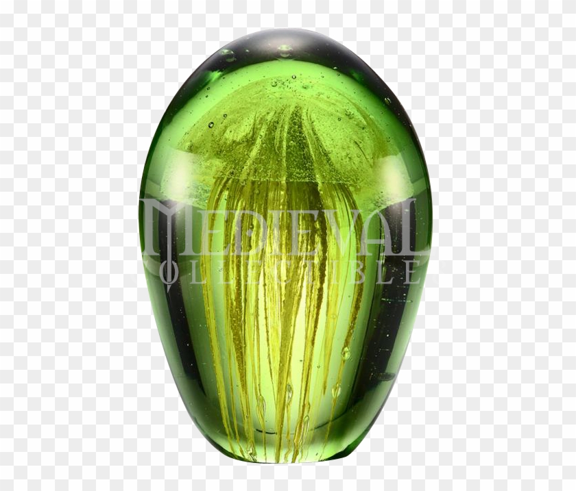 Yellow And Green Mist Jellyfish Art Glass - Sphere Clipart #6039228
