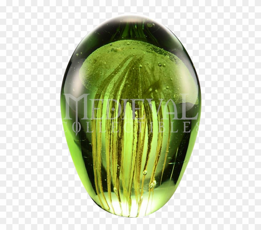 Yellow And Green Mist Jellyfish Art Glass - Sphere Clipart #6039264