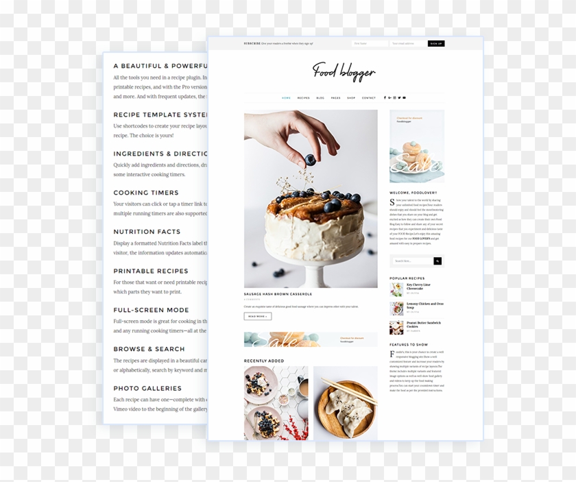 Food Blog Wordpress Theme For Chefs, Food Authors, - New Food Blog Themes Clipart