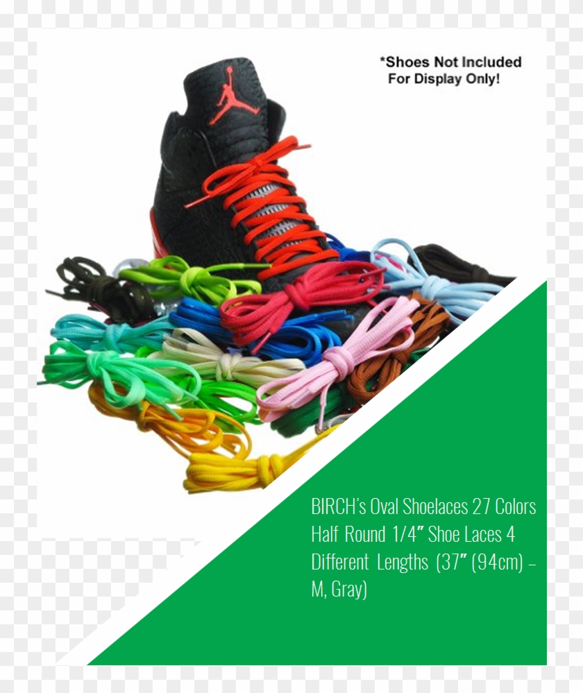 Birch's Oval Shoelaces 27 Colors Half Round 1/4″ Shoe - Sitting Clipart #6039916
