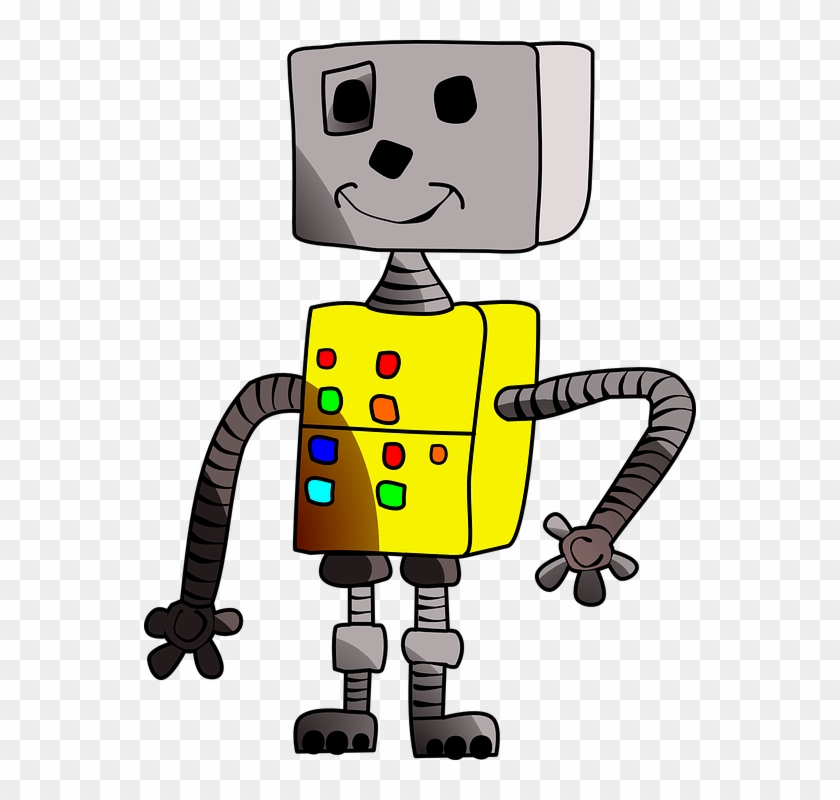 Robot Smile Childlike Yellow Machine - Robot Infantil Clipart #6040197