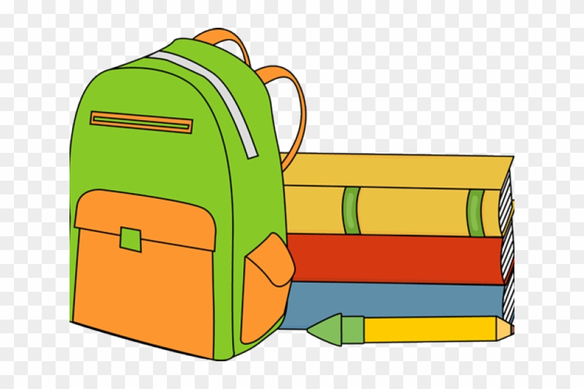 Clipart Wallpaper Blink - Bag And Books Clipart - Png Download