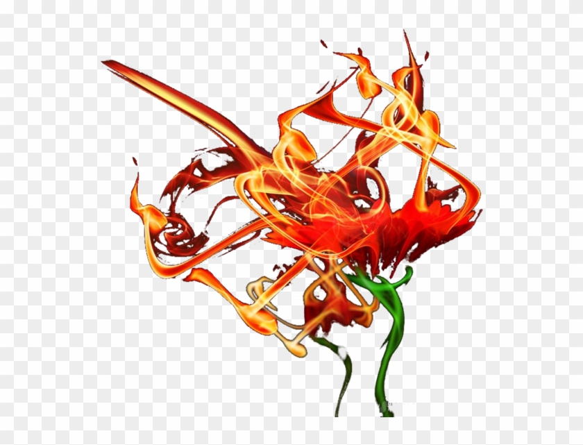 Fire Flower - Transparent Burning Roses Clipart #6040900