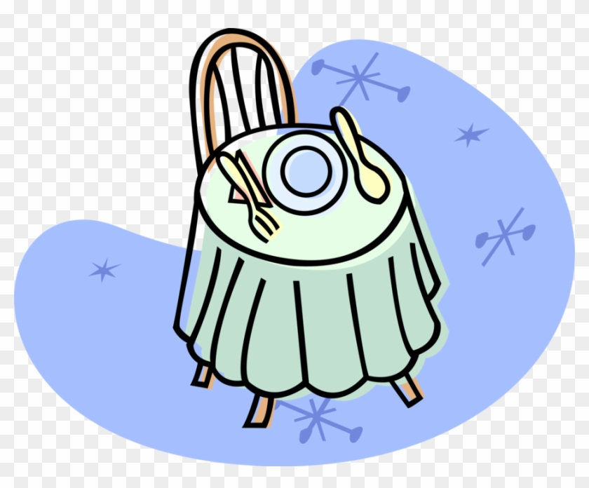 Vector Illustration Of Dining Room Table With Place - Esstisch Clipart - Png Download