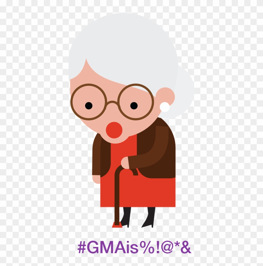 Grandma Clipart Baseball - Grandmother Cartoon Grand Mother - Png Download