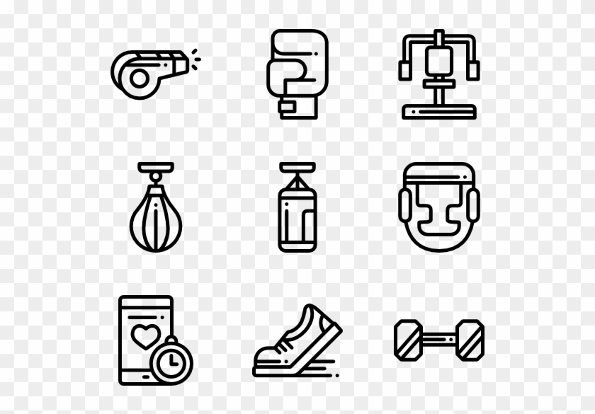 Gym Equipment - White Icons Png Clipart #6043850