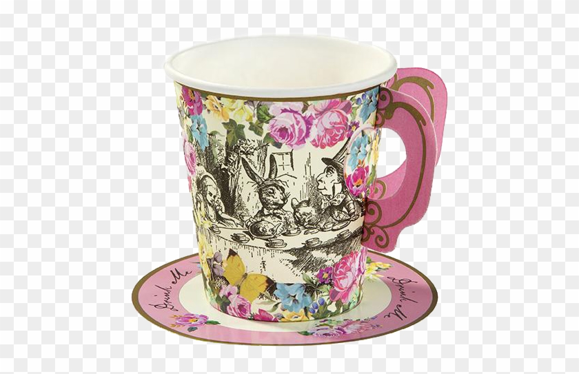 Alice In Wonderland Tea Cup And Saucer Clipart #6044065