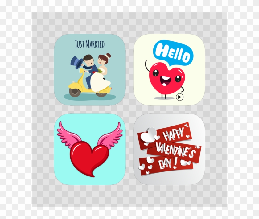 Stunning Couple With Love Emoji's On The App Store - Happy Valentine's Day Free Clipart