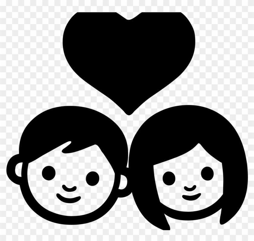 Android Emoji 1f491 - Couple With Heart Emoji Png Clipart #6044097