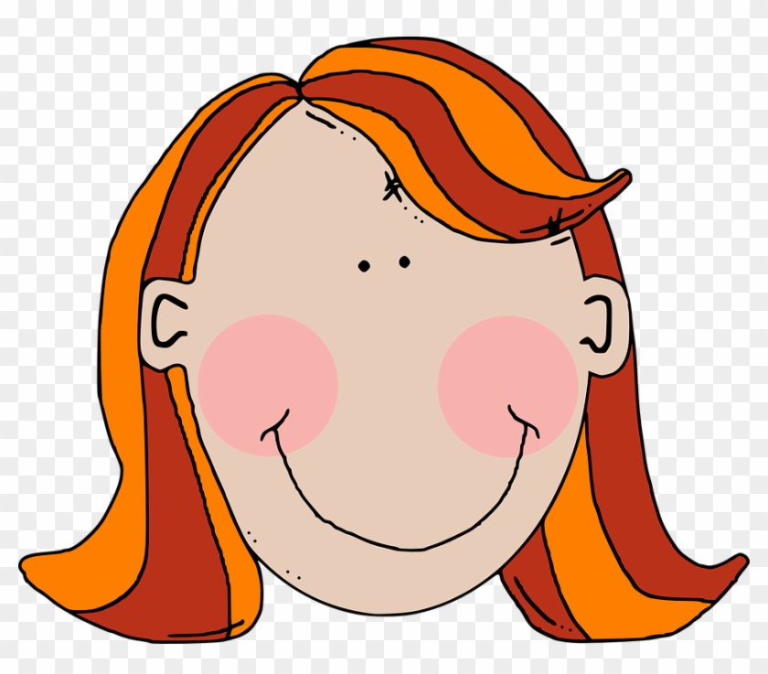 Girl Head Face Child Teenage Animation - Girl Blank Face Clipart - Png Download