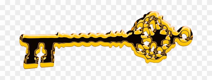 Key Gold Golden Golden Key Isolated - Portable Network Graphics Clipart