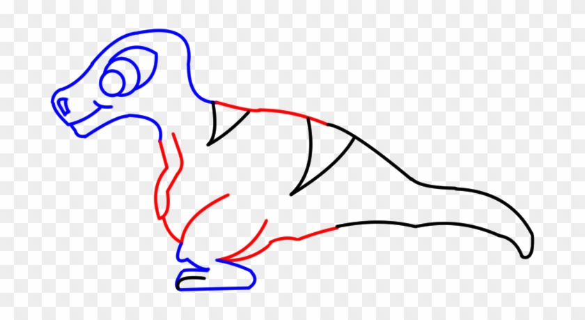 Step8details Of Dinosaur Cartoon - Line Art Clipart