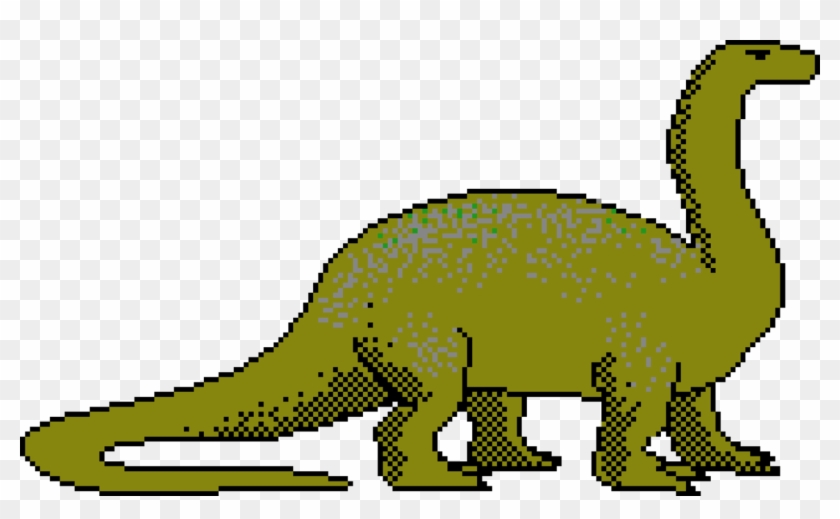 Dinosaur Pixel Art Cartoon - Dinosaur Bitmap Clipart #6046161