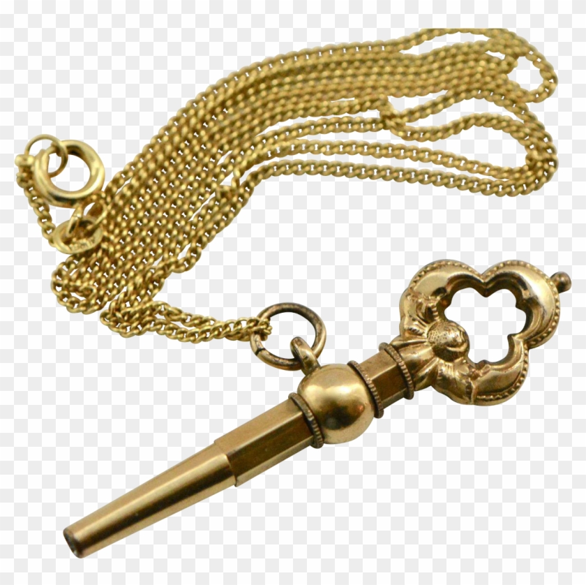 Antique Victorian Gold Fill Fancy Watch Key Pendant - Locket Clipart #6046549