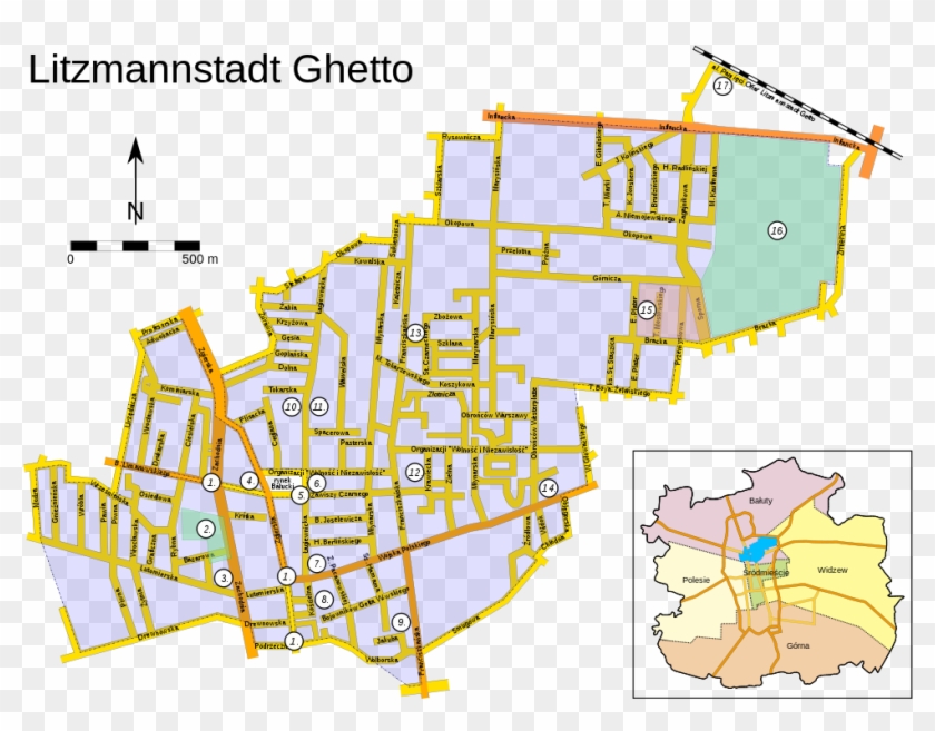 Litzmannstadt Ghetto Plan - Getto Łódź Mapa Clipart