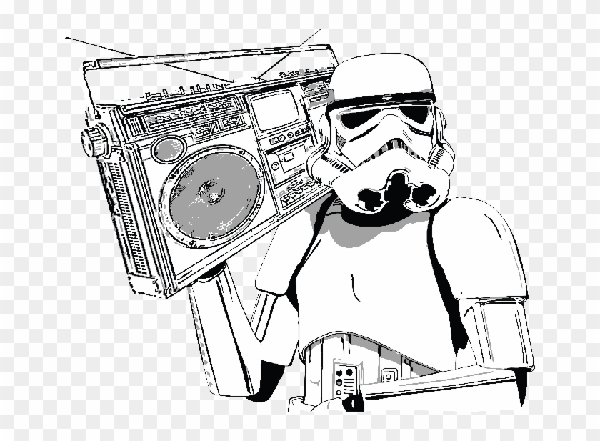 Ghetto Star Wars - Black And White Stormtrooper Clipart #6047005