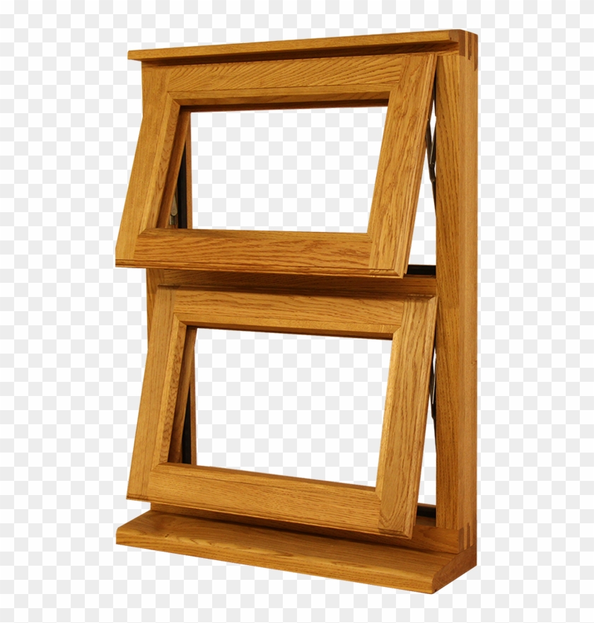 Small Wooden Oak Window With Two Openings - Small Wooden Window Frame Clipart