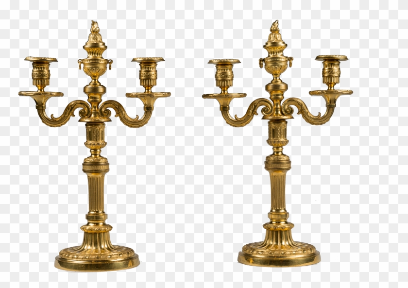 Neoclassical Gilt Bronze Candelabra, Louis Xvi Period - Gilt Bronze Candelabra Clipart