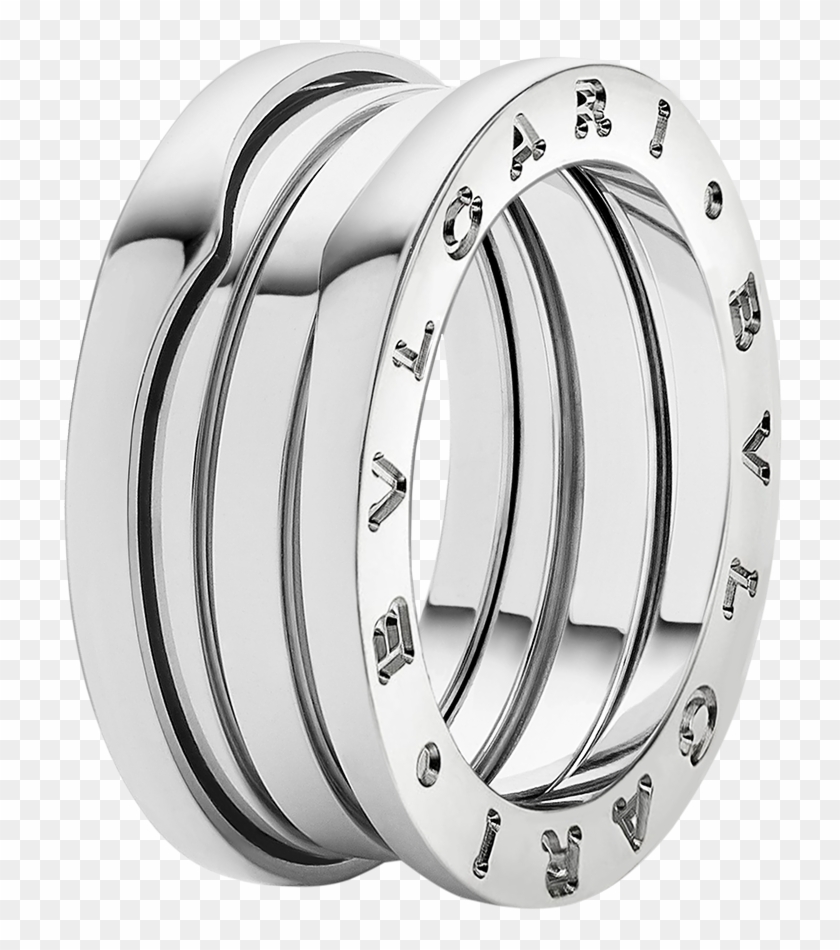 Zero1 Three Band Ring In 18 Kt White Gold - Bulgari B Zero Clipart
