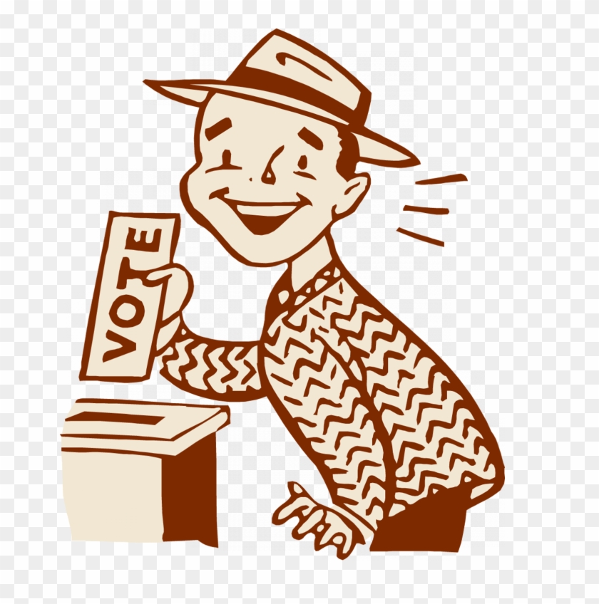 Political Clipart Ballot Box - People Voting - Png Download