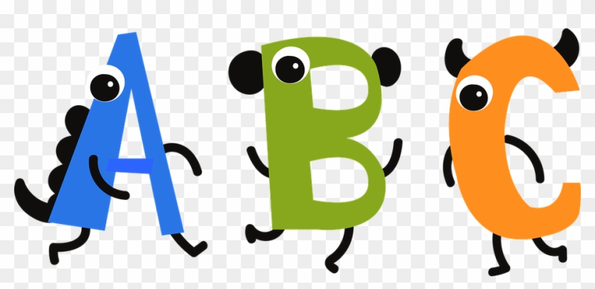Alphabet School Cartoon Symbol Abc Funny Eyes - Alphabet Cartoon Png Clipart