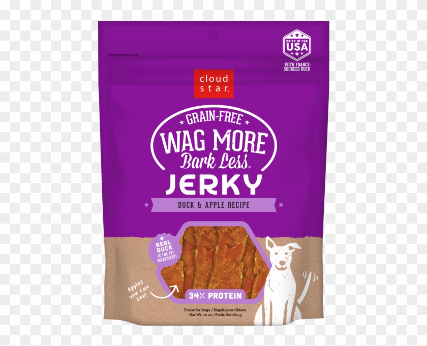 Cloud Star Wag More Bark Less Gf Jerky Duck & Apple - Bread Clipart #6049101