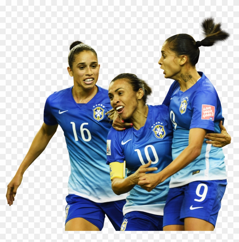 Rafaelle, Marta Vieira, Andressa Alves Render - Brazil Women's National Football Team Clipart #6049953