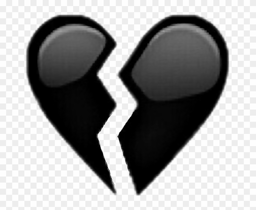 Brokenheart Blackheart Aesthetic Blackaesthetic Ⓒ - Heart Broken Emoji Transparent Clipart