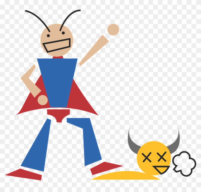 Hero Lose Superman Action Opponent Fight Win - Action Clipart - Png Download #6050695