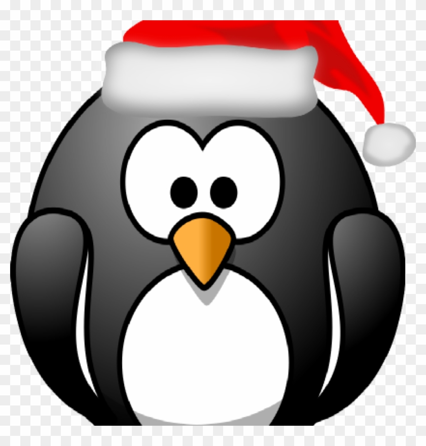 Penguin Clipart Black And White Christmas Penguin Clipart - Cartoon Penguin Png Transparent Png #6050791