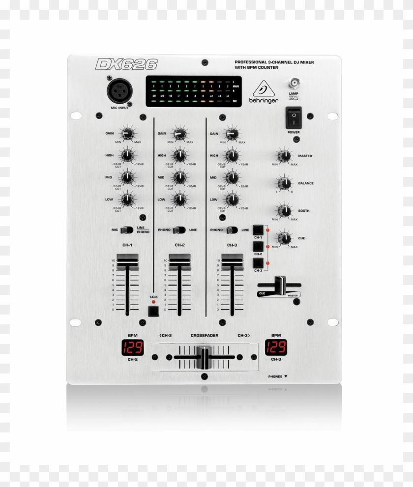 Behringer Pro Mixer Dx626 3-channel Dj Mixer - Behringer Dx626 Dj Mixer Clipart #6055227