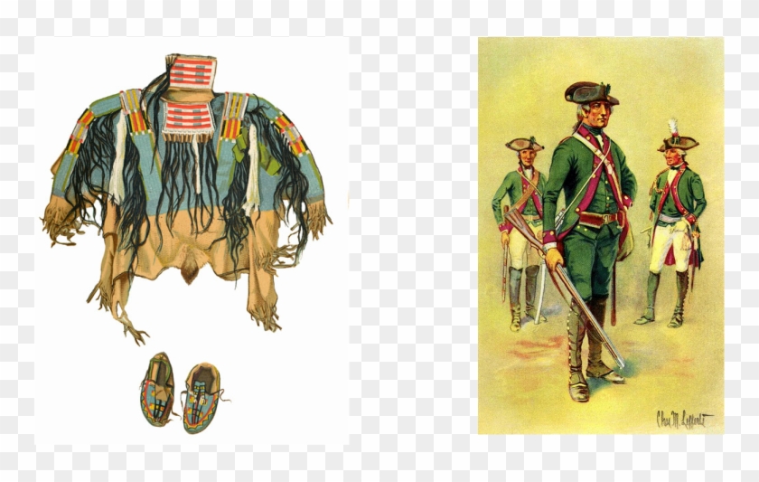Native Americans In British Uniforms Clipart