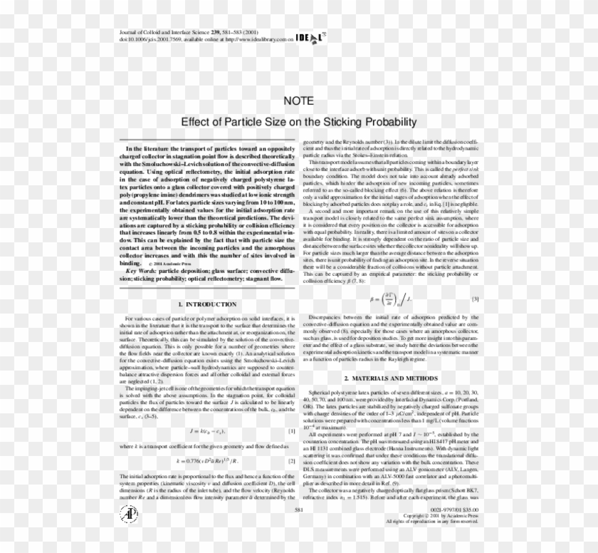 Effect Of Particle Size On The Sticking Probability - Text Page - Holy Land - The Necropolis Clipart #6056367