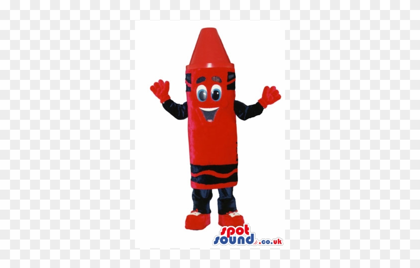 Crayons Transparent Big Red - Cartoon Red Crayon With Face Clipart