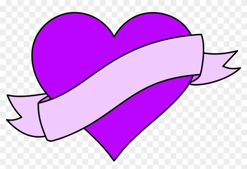 Heart With Ribbon Banner Png Royalty Free Library - Heart And Ribbon Clipart Transparent Png