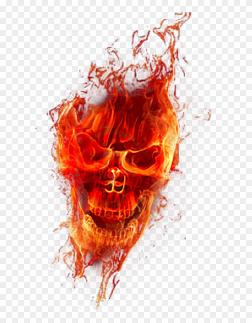 Skull Fire Png - Flame Design Transparent Png Clipart