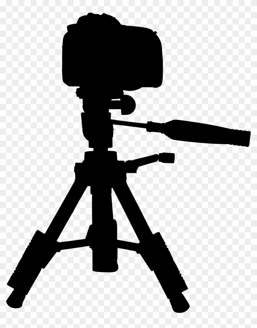 Tripod Video Cameras Silhouette - Camera On Tripod Clipart - Png Download