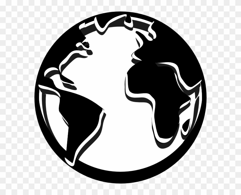Image Of Globe Clipart Black And White Black Globe - Clip Art - Png Download