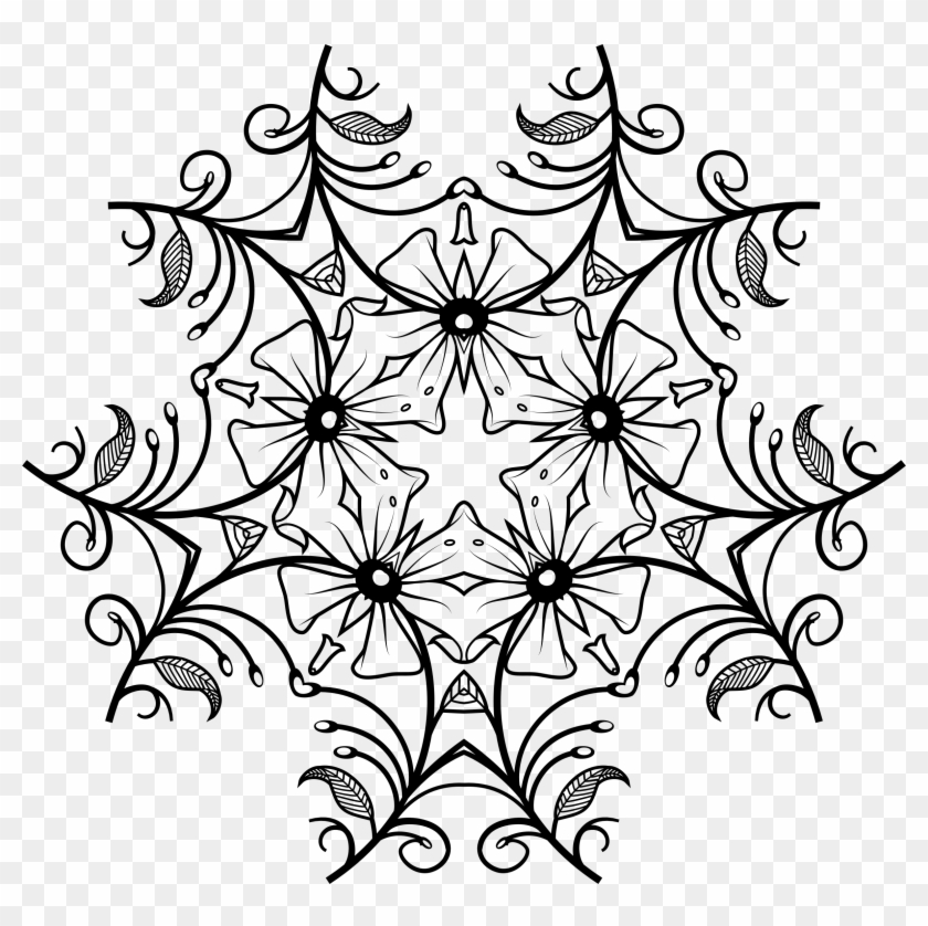 Flower Black And White Transparent Png Pictures - Art Design Black And White Png Clipart #611925